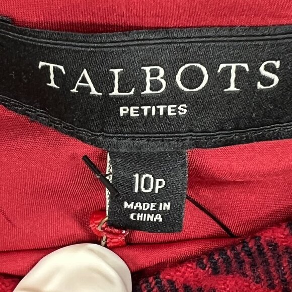 Talbots Petites NWT Womens 10P Red Black Plaid Wool Blend Skirt Clueless Preppy - Picture 2 of 10